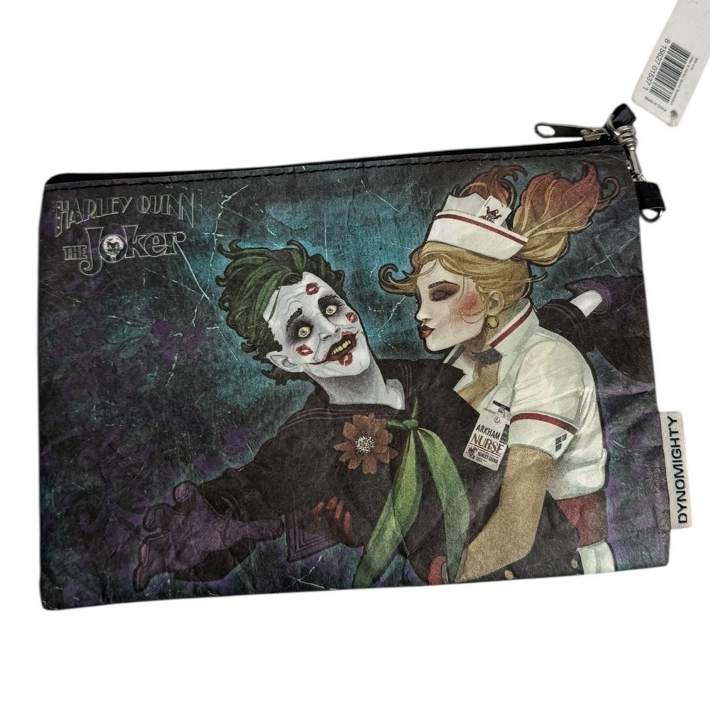 DC Comics The‎ Joker Harley Quinn Arkham Nurse Makeup Bag Cosmetic Purse B72Q
